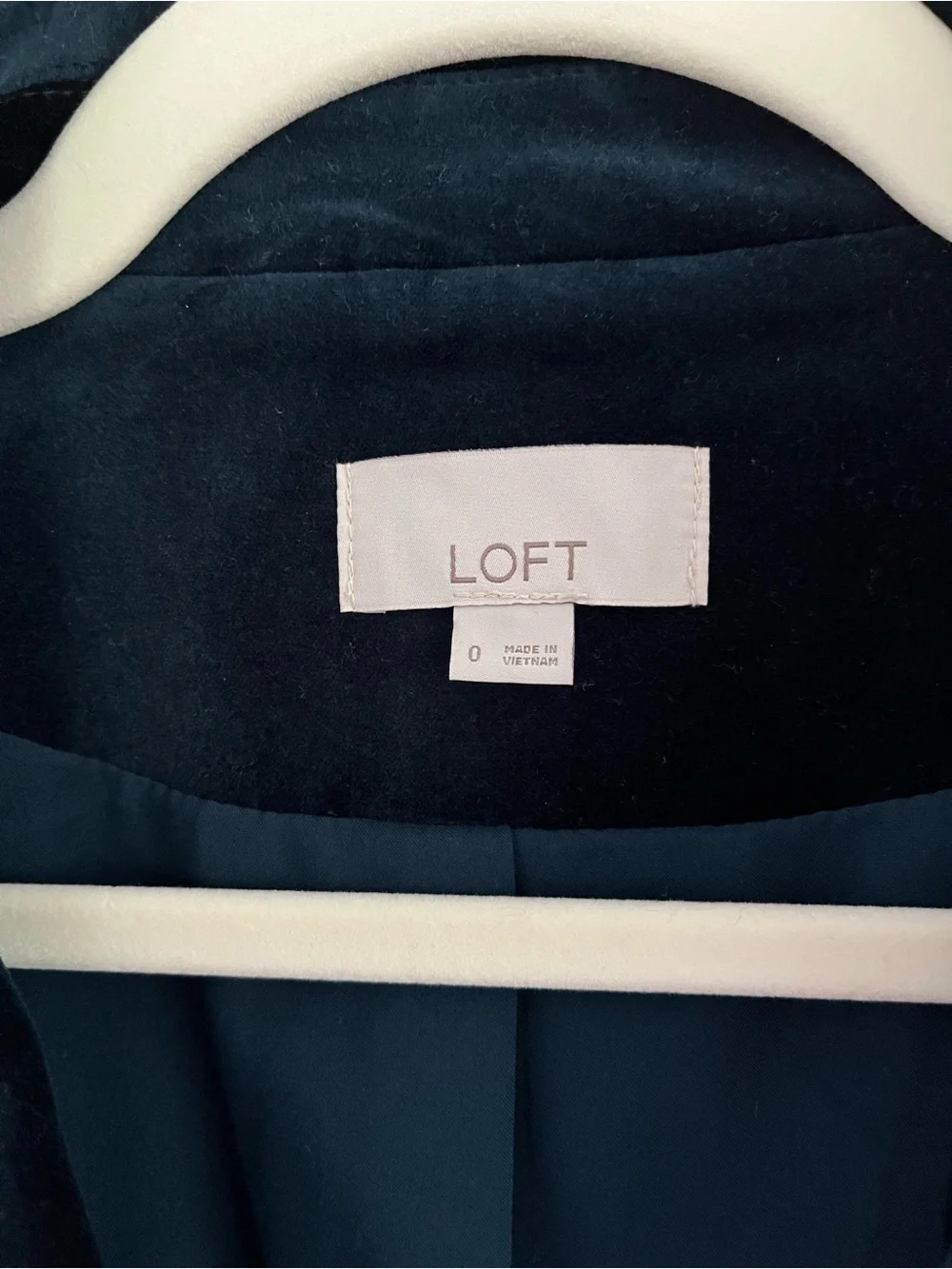 LOFT Women’s Teal Velvet Button Front Blazer Jacket Work Office Career Festive 0